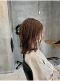 調布切りっぱなしボブレイヤーボブワンカラーブラウンカラー