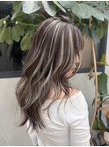 ハイライトデザインカラーレイヤーカット暗めカラー髪質改善