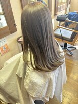 ヘアーズ はれるや(hair's) ナチュラルストレート髪質改善×透明感オリーブグレージュ
