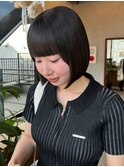 暗めカラー/姫カットレイヤー/マロンベージュ/くすみベージュ