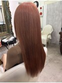 オレンジカラー ボルドーカラー 髪質改善トリートメント