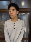 メンズショートピンパーマニュアンスパーマ刈り上げないショート