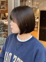 g r a i n canvas. 川崎/ショート/ボブ/髪質改善【グレイン】【5月1日~(予定)】 丸みボブ ニュートラルブラウン 窪田