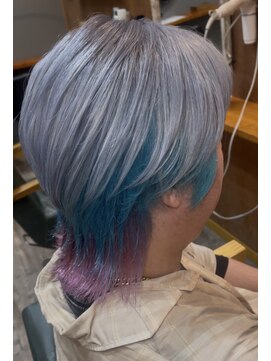 ヘアーサロン アトリエ(Hair salon ATORIE) メンズショートウルフブリーチカラー3色カラー
