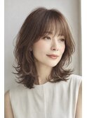 大人ミディアム 白髪ぼかし 脱白髪染めハイライト40代50代60代