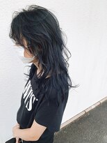 マイ ヘア デザイン 岡崎(MY hair design) 黒髪ダークカラーのロングウルフサーフスタイル
