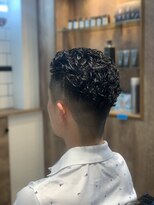 ブルートバーバーショップ(BLUET Barber Shop) ツーブロックオールバックパーマスタイル