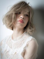 カバーヘア イヴ 戸頭店(COVER HAIR EVE) ホワイトブリーチくせ毛風小顔ボブショートv戸頭10代20代30代