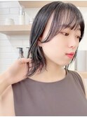 インナーカラーイヤリングカラー×小顔ボブ[横浜/東神奈川]
