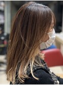 大人可愛いインナーカラーアイロン仕上げレイヤー/30代40代50代
