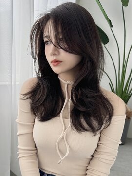 ソヨン 栄2号店(SOYON) デザインカラー/韓国/レイヤーカット/かきあげ前髪/こなれミディ