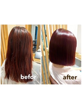 リンクス(LINKTH) 切りっぱなしボブ × 髪質改善ストレート