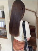 髪質改善ストレート/艶髪カラー/ピンクブラウン