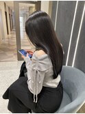 【美髪縮毛矯正で再現性100%な艶髪】暗髪カラー×艶髪ストレート