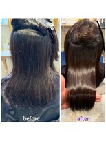 ランド 国分寺(LAND)&nbsp;beforeとafterミディアムストレート 【縮毛矯正 髪質改善】