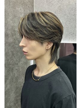 メンズサロン スライバイリアオオサカ(Sly By Ria OSAKA) ～毛流れハイライトウルフ～【大阪】【梅田】