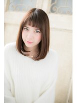 美容室 ファクト(fact)&nbsp;TOKIO使用★アクセントバング小顔美髪ストレートミディ