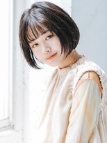 小顔/ボブルフ/ネビージュ/ワンレン/黒髪