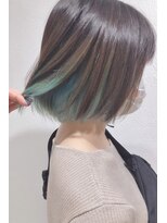 レクタ(recta)&nbsp;【美容室　京都　伏見　recta】ターコイズブルーインナーカラー