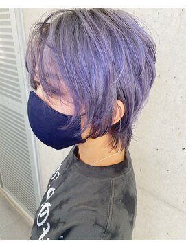 ガルボ ヘアー(garbo hair) #パープルグレージュ#ミニウルフ#パープル#下村スタイル