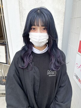 バレッタ (Barrette) navy blue × violet