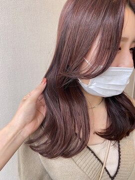 アドレバイハピネス(ADORE by happiness) ピンクブラウンヘアカラー 暖色カラー 奈良大和八木 20代30代