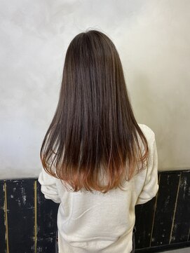 オーブ ヘアー アズール 吉祥寺店(AUBE HAIR azul) 裾　オレンジ　カラー　ブリーチ