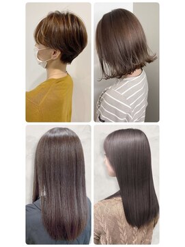 美容室フルール 大人ガーリー チョコレート プリカール 小顔 丸みショートボブ