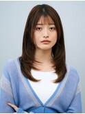 前髪あり髪質改善カット柔らかいマロンベージュカラー