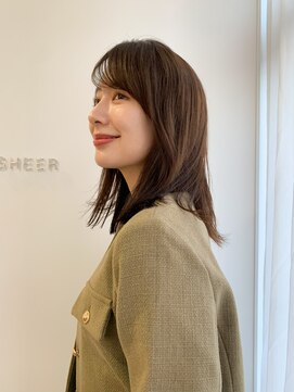 シア 新越谷店(SHEER) 外はねミディアム×透明感カラー