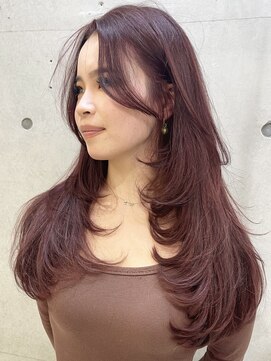 ヨロ 上野(YOLO) ハイライトカラーミルクティーベージュレイヤーカット