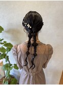 #大人可愛いツインテール#結婚色参列ヘアセット