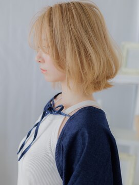 カバーヘア 上尾西口店(COVER HAIR) ブリーチオンカラー金髪ニュアンスパーマボブディA0上尾20代30代