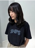 韓国ヘアレイヤーカットくびれミディアム顔周り小顔