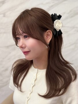 ロンド フィーユ(Lond fille) ◇オリーブグレー韓国風巻きレイヤーカットマロンベージュ銀座