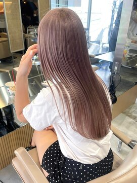 サンクプロジェクト(cinq PROJECT) 韓国ミディアムレイヤー明るめラベンダー ミルクティーベージュ