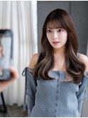 ワンカールレイヤーカット美髪バング薄め前髪小顔カット