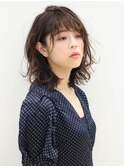 似合わせ大人ガーリーダークアッシュミディアムレイヤーカット