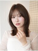 顔周りレイヤーカットくびれヘアミルクティーベージュカラー