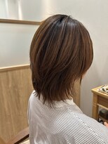 スーリール 福岡別府店(Sourire)&nbsp;大人レイヤースタイル　ミディアムブラウンカラー