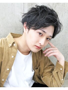 シスタ(SISTA) 【SiSTA】田中黒髪センターパートかき上げ韓国マッシュ