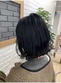 切りっぱなしボブ×波巻き