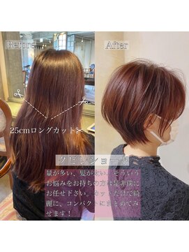 髪質改善と縮毛矯正の専門店 サンティエ(scintiller) 大人綺麗な小顔襟足スッキリショートボブ　30代40代50代