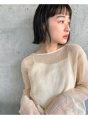 オン眉シースルー/切りっぱなしボブ