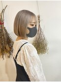 【ホワイトベージュ】【ボブ】【ブリーチカラー】【りょん】