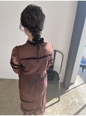 編み下ろしベロアリボンアレンジ