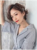 ボブルフネビージュ小顔ワンレン黒髪
