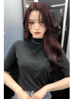 ランズ(LANDS)&nbsp;カシスピンク　レイヤーカット 【韓国ヘア 大阪 梅田】