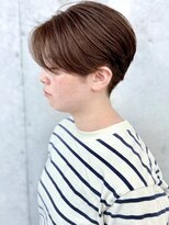 ラウンジ モリオ イケブクロ(Lounge MORIO Ikebukuro)&nbsp;ハンサムショート刈り上げセンターパートモカブラウン夏カラー