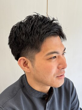 ヘアーアンドグルーミング ヨシザワインク(HAIR&GROOMING YOSHIZAWA Inc.) メンズビジネスアップバングショート理容室眉毛カット清潔感
